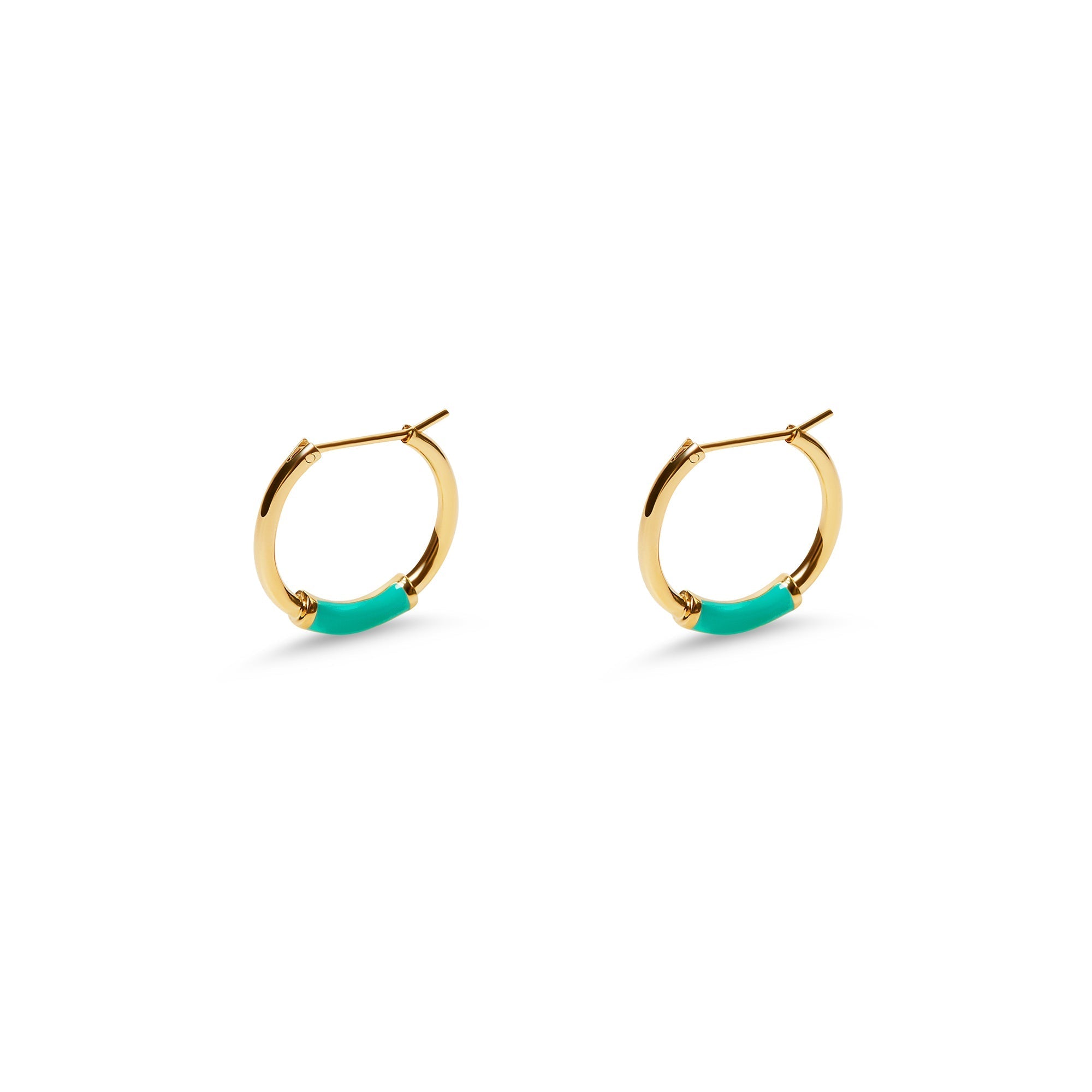 The Small Enamel Hoop | Turquoise