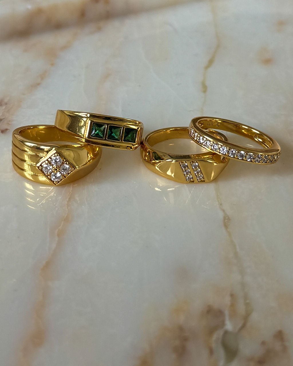 Stepdad Emerald Ring | Plated Gold