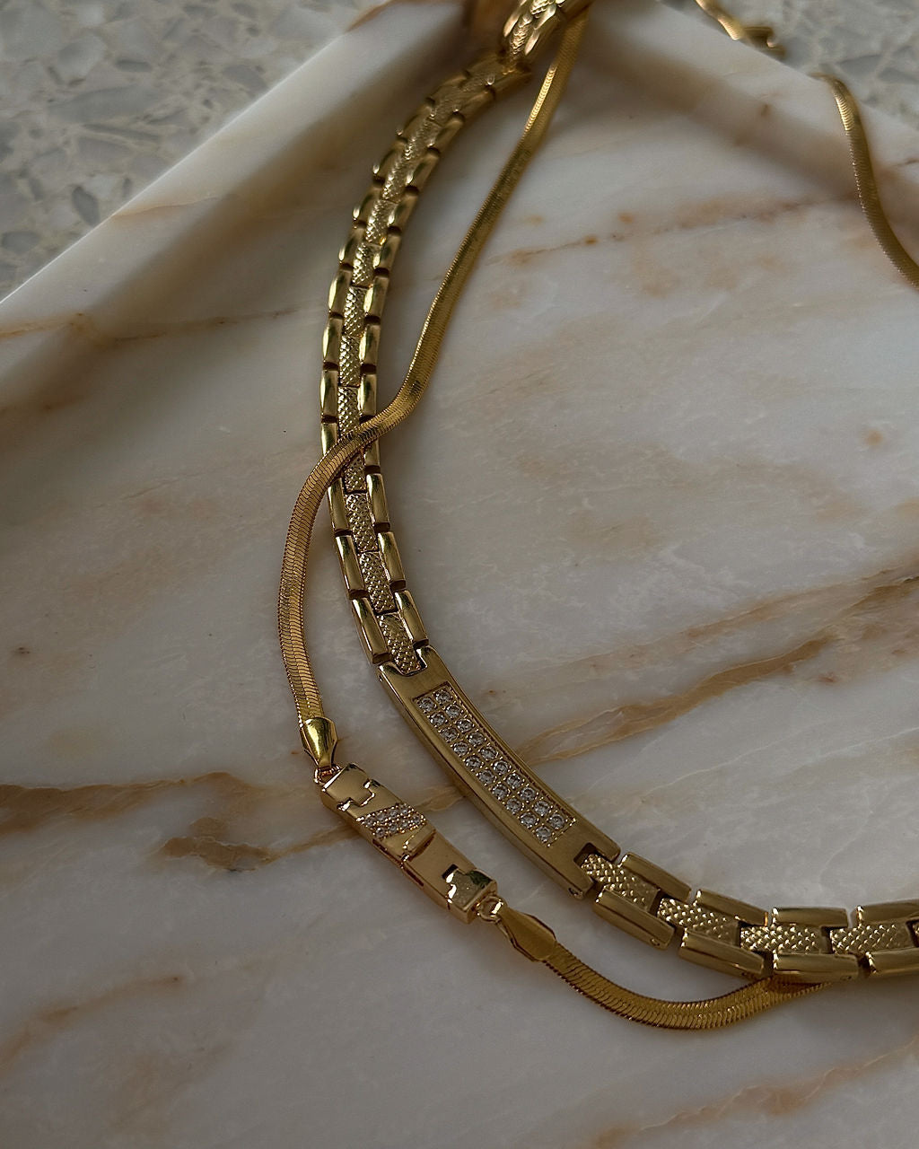Joni Necklace | Cubic Zirconia | Gold