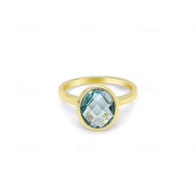 Yellow Gold And Blue Topaz Ring | Yellow Gold