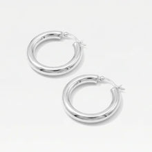 The Large Ravello Hoops | Rhodium Plated Brass