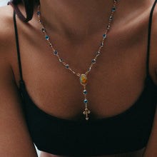 THE MARY BLUE STONE ROSARY NECKLACE - The M Jewelers