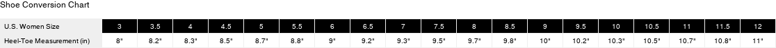 Product size guide