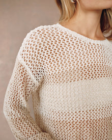 Relaxed Drop Shoulder Sweater | Khaki Color Block