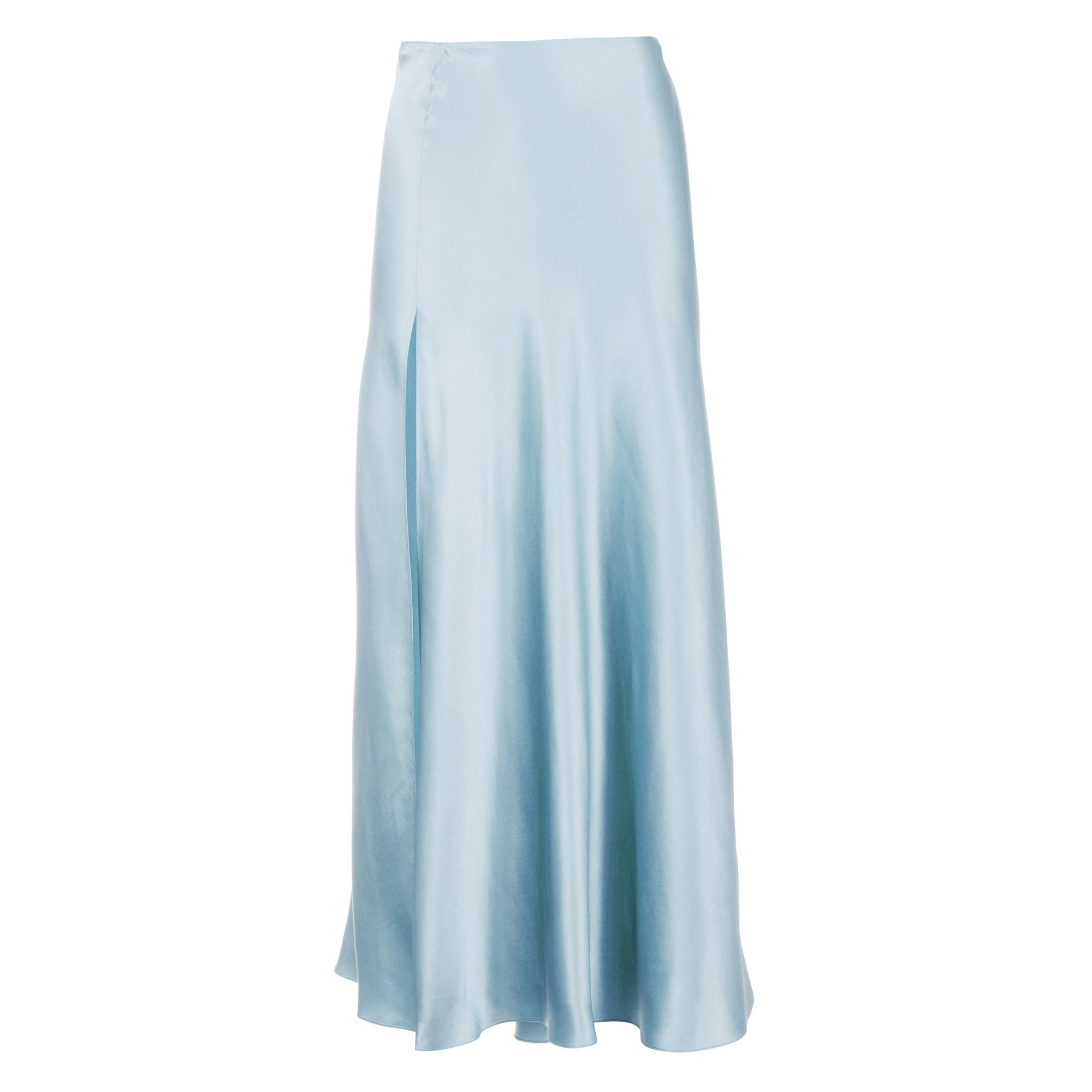 Blue Mist Midi Skirt with High Slit | Blue Mist