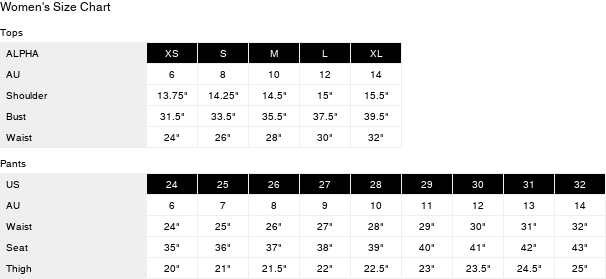 Product size guide