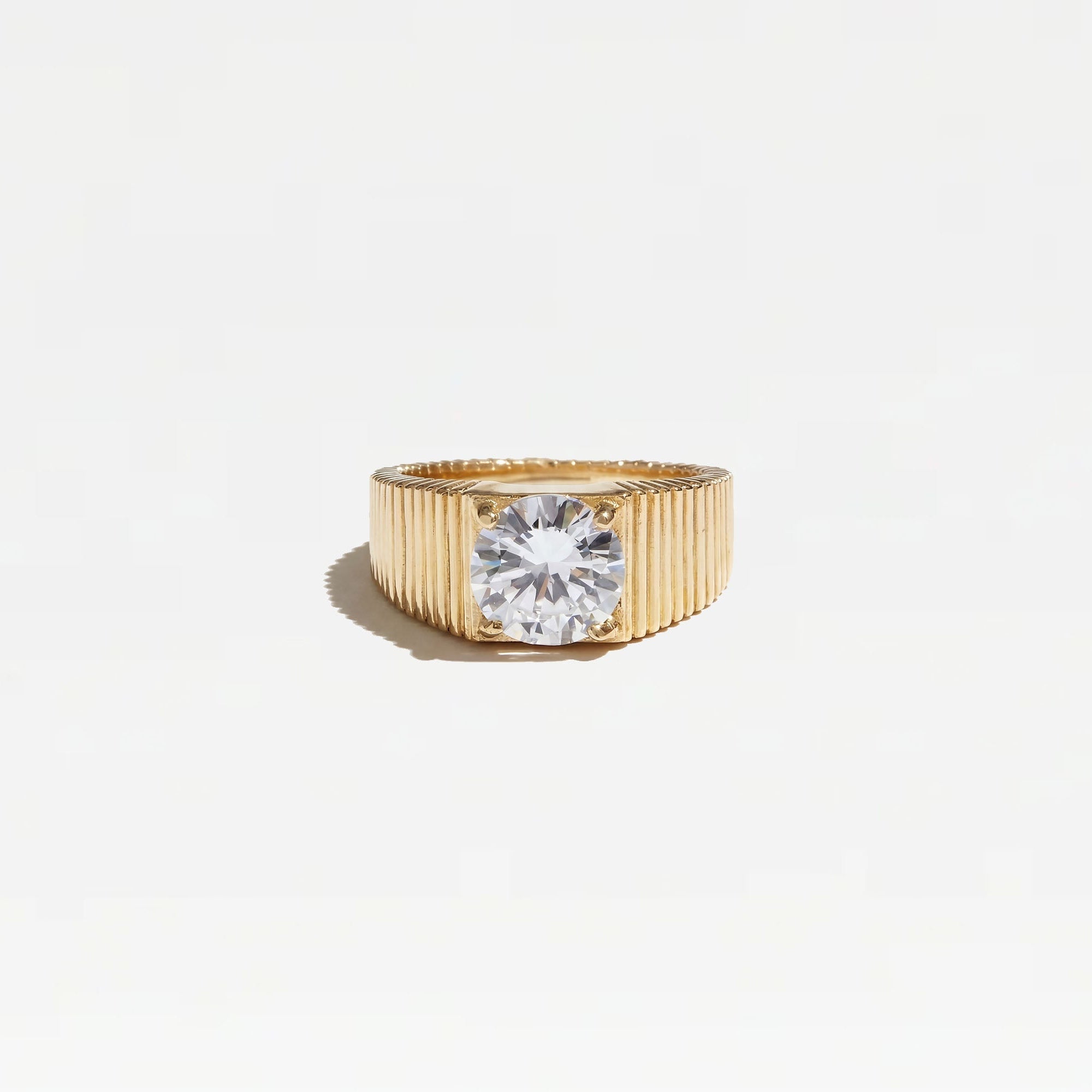 The Rouge Cz Signet Ring | Gold Vermeil