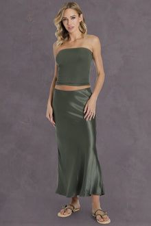 Women | Ribbed Tube Top | Olive