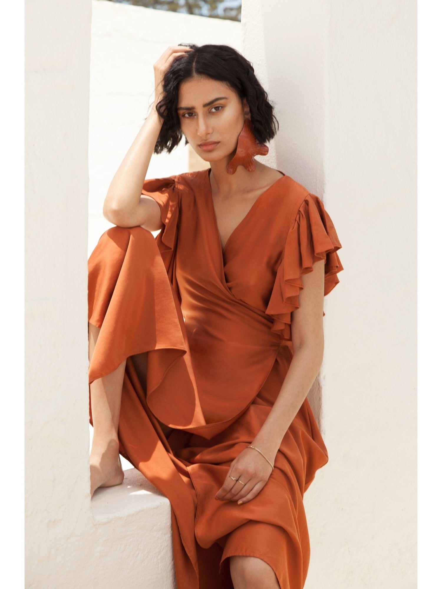 Rukia Dress RUST - diarrablu