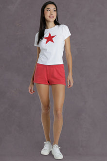 Women | Vintage Boxer Sweatshort | Ruby