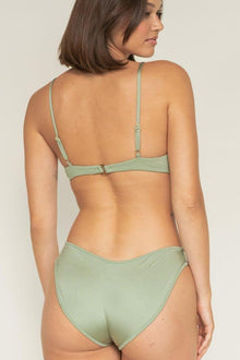 Added Coverage Lulu Bikini Bottom | Sage Green Rib
