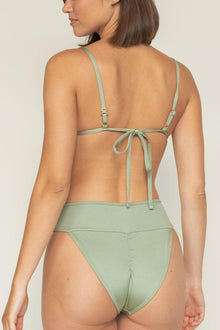 Tamarindo Binded Bikini Bottom | Sage Green Rib