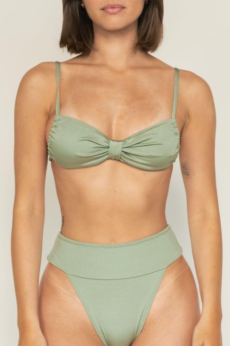 Tamarindo Binded Bikini Bottom | Sage Green Rib