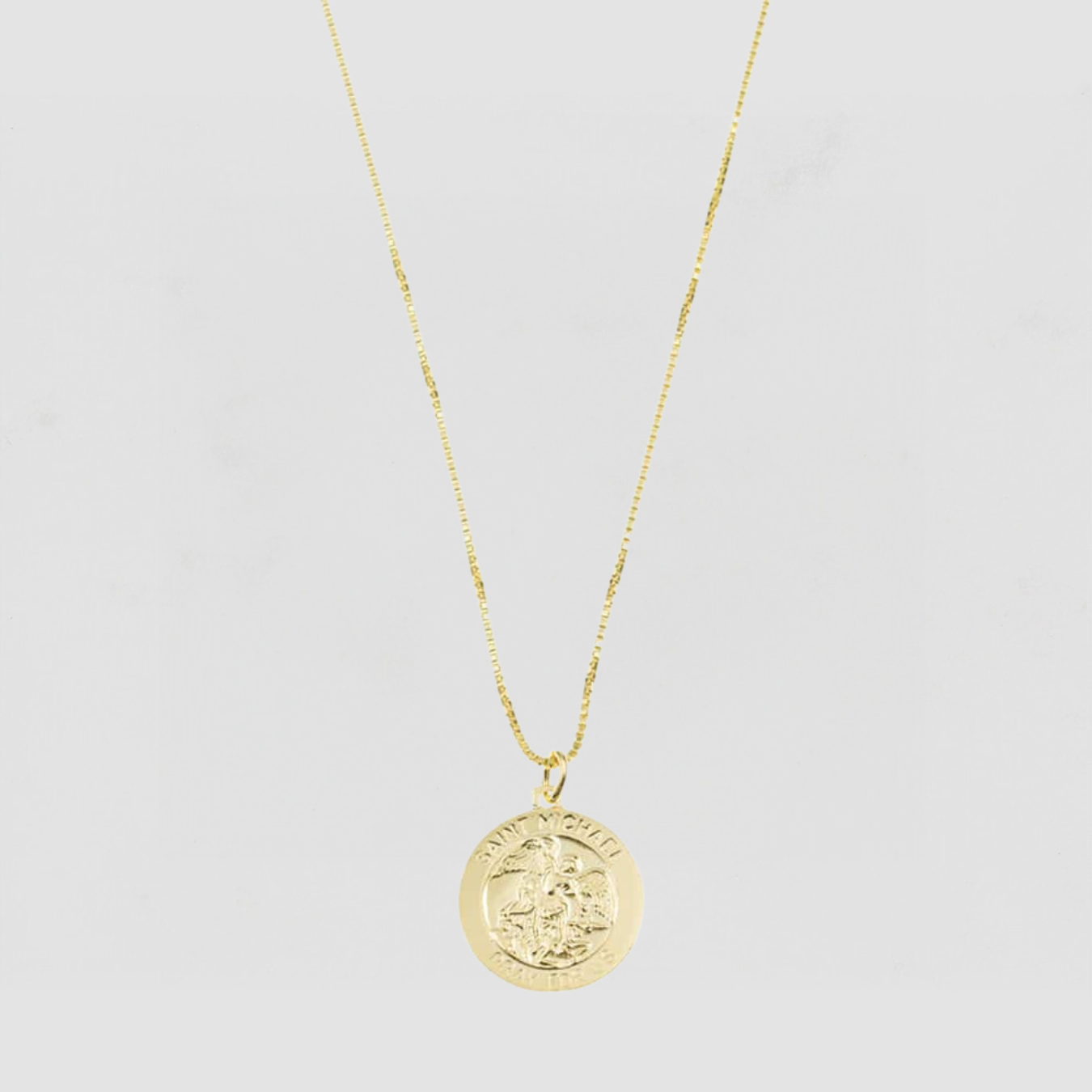 The Saint Michael Single Medal Necklace | Gold Vermeil
