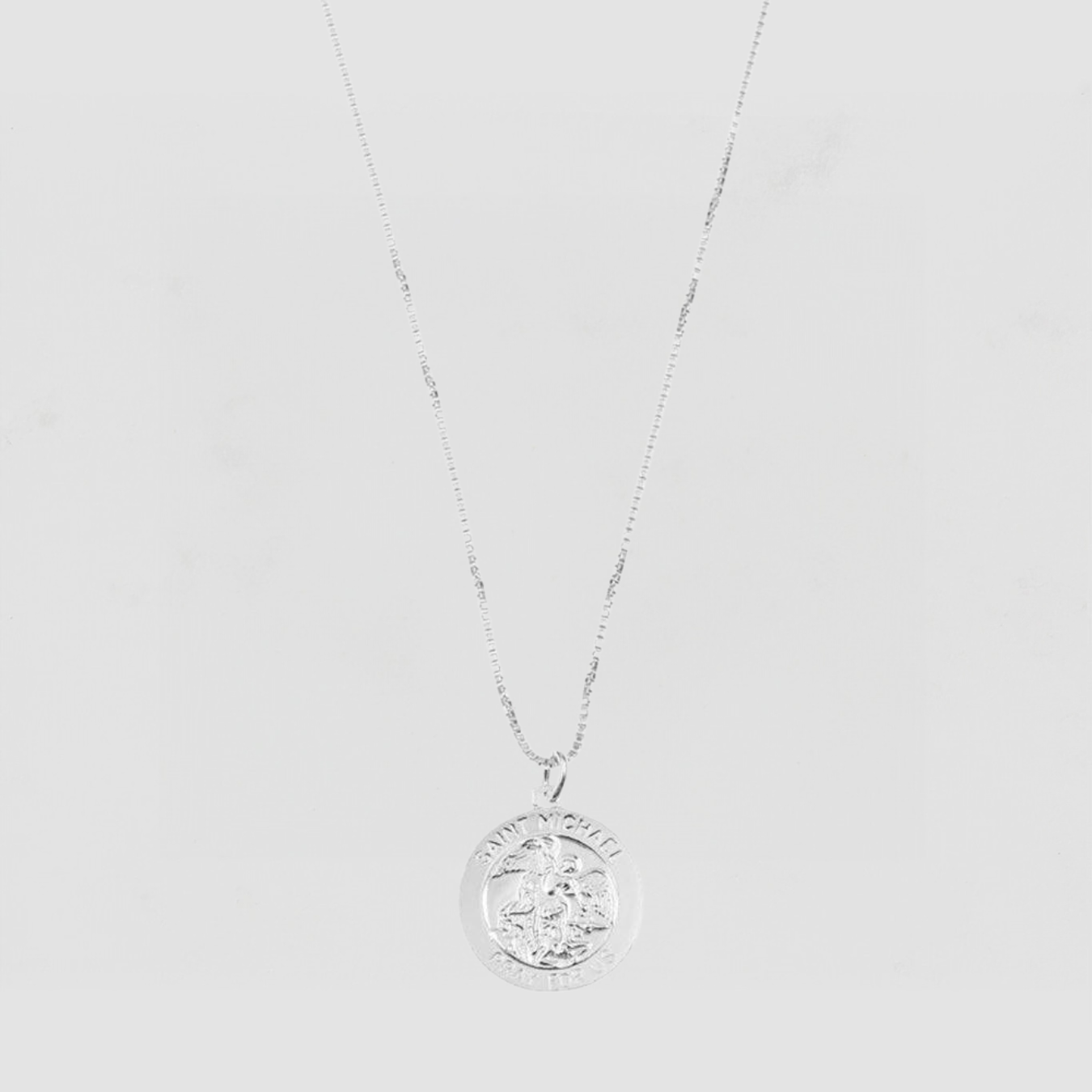 The Saint Michael Single Medal Necklace | Sterling Silver