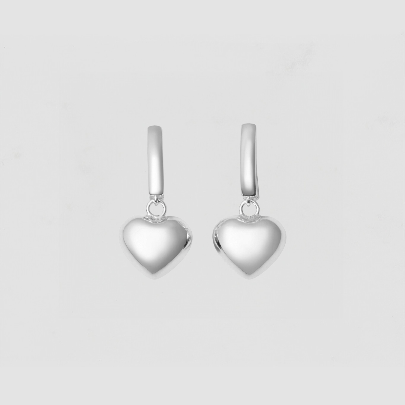 The Sandra Heart Drop Earrings | Silver