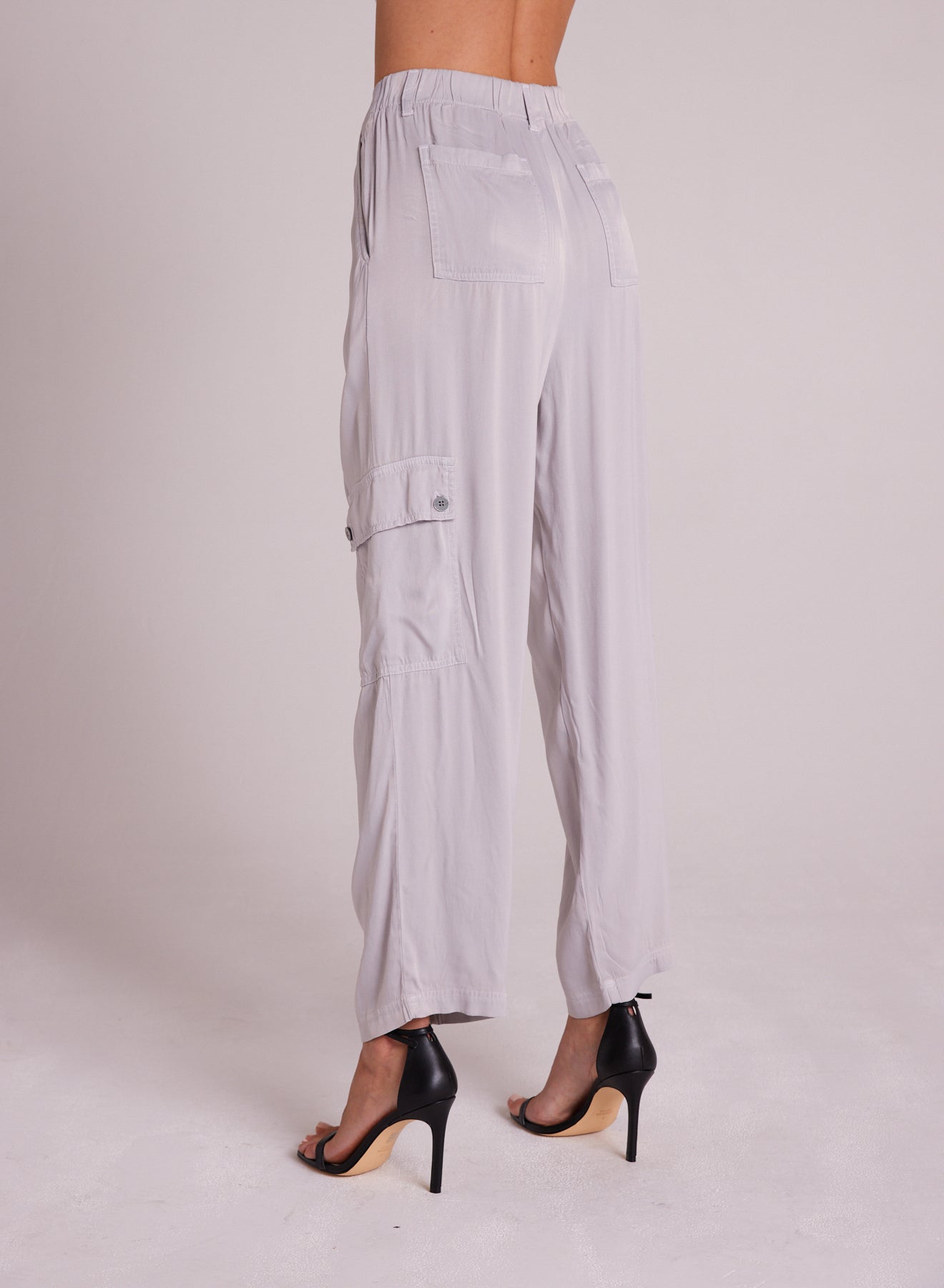 Pleated Cargo Trousers - Silver Streak