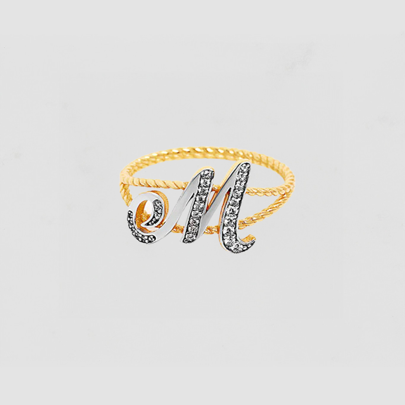 The Script Letter Rope Ring | Gold