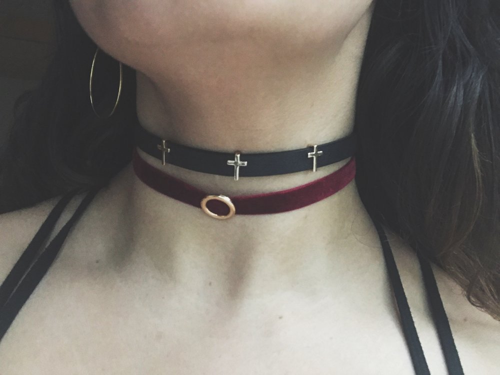 Velvet Ring Choker | Burgundy