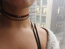 Velvet Heart Choker | Silver/Black