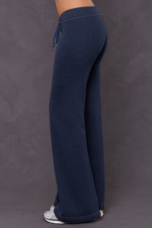 Women | Sherpa Drawstring Flare Sweatpant | Heather/Sailor