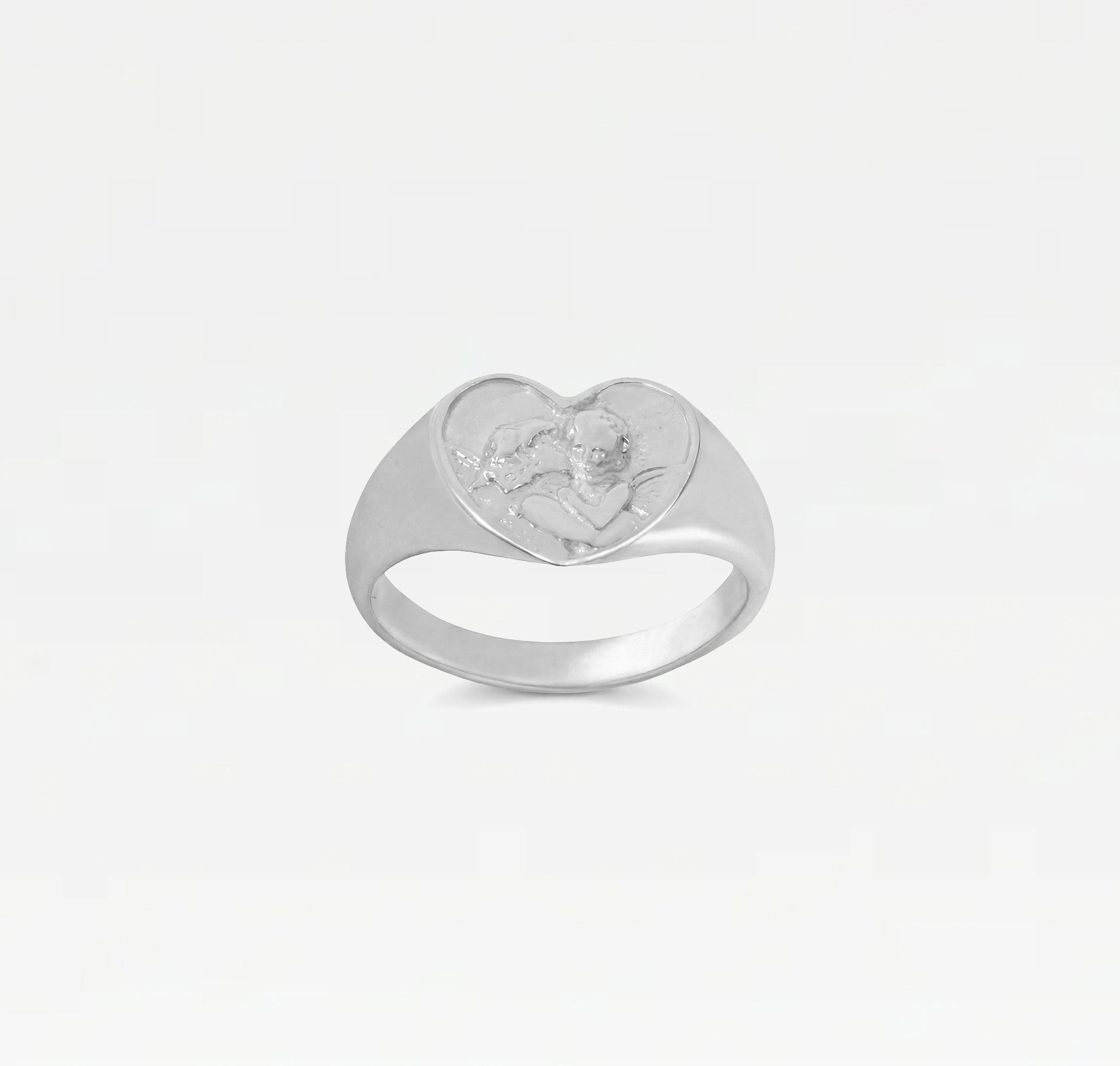 The Angel Signet Ring | Rhodium Plated Brass