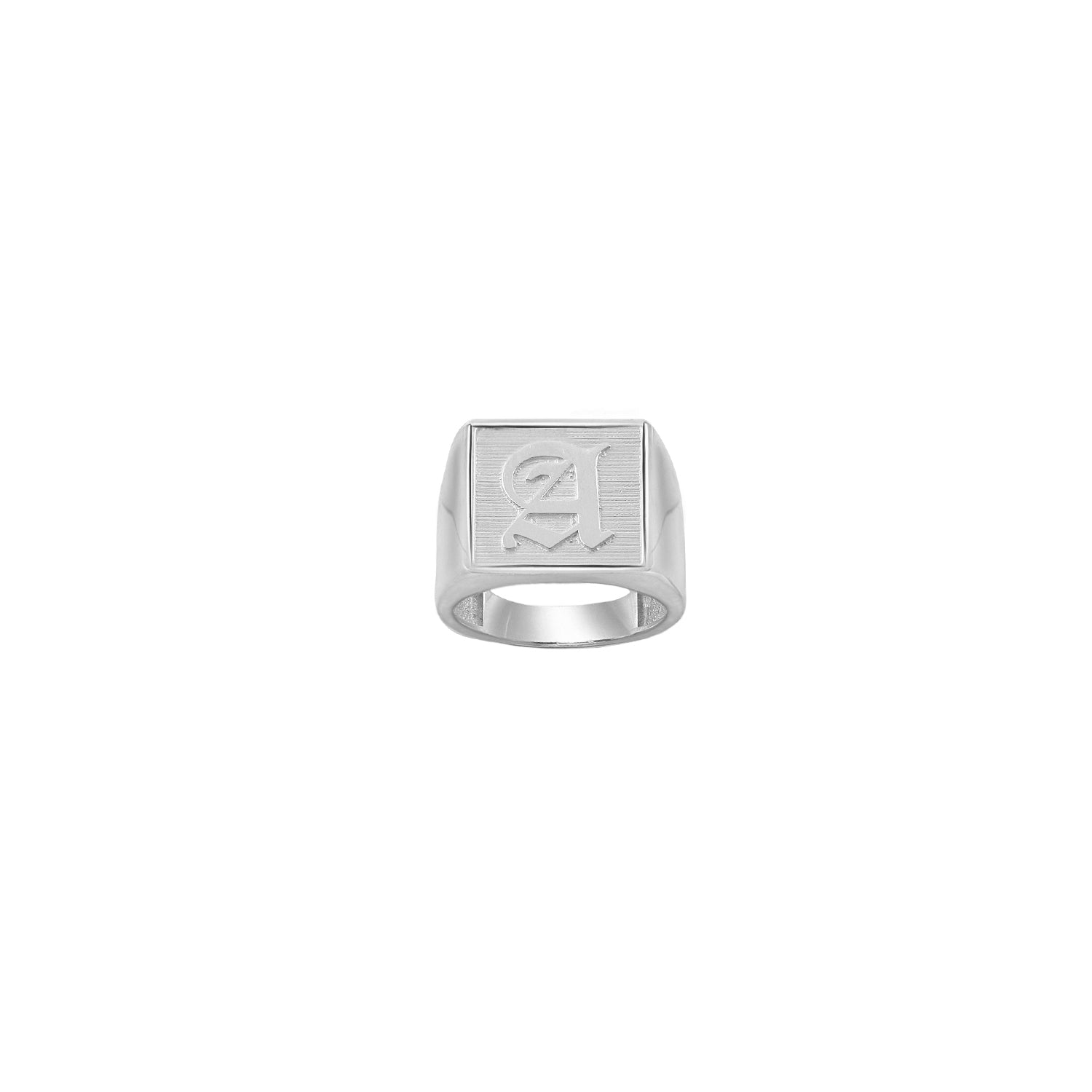 The Old English Square Signet Ring | Sterling Silver | Size 9