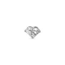 The Cutout Old English Flower Heart Letter Ring | Sterling Silver | Size 5