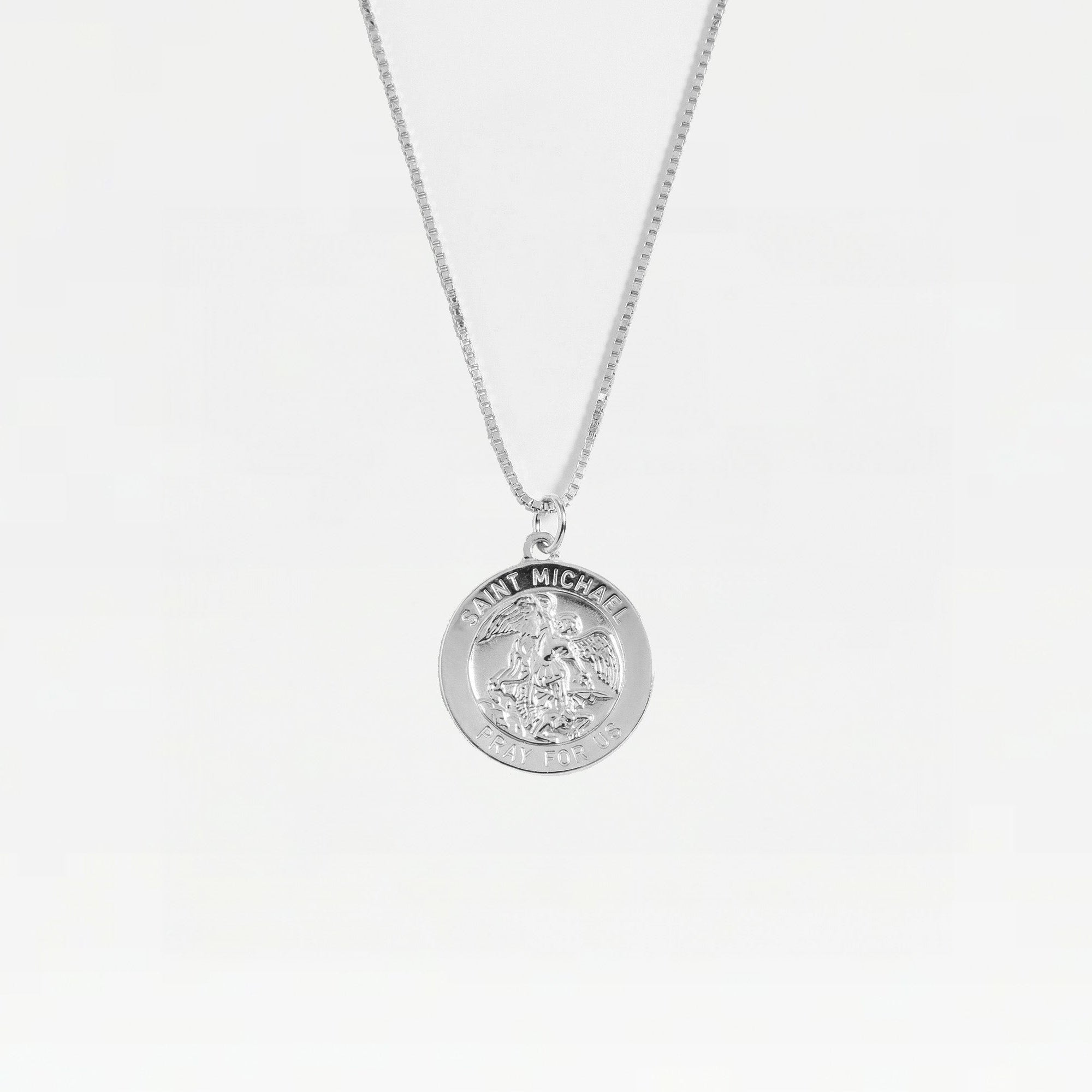 The Saint Michael Single Medal Necklace | Silver Plated