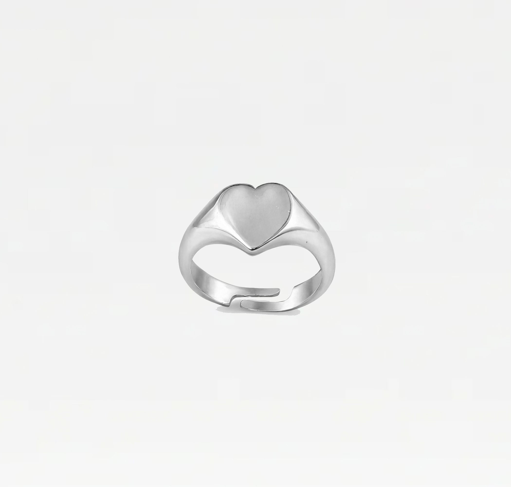 The Tiny Heart Pinky Signet Ring | Sterling Silver