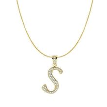 The Iced Out Script Initial Necklace | 18KT Gold Vermeil & Sterling Silver