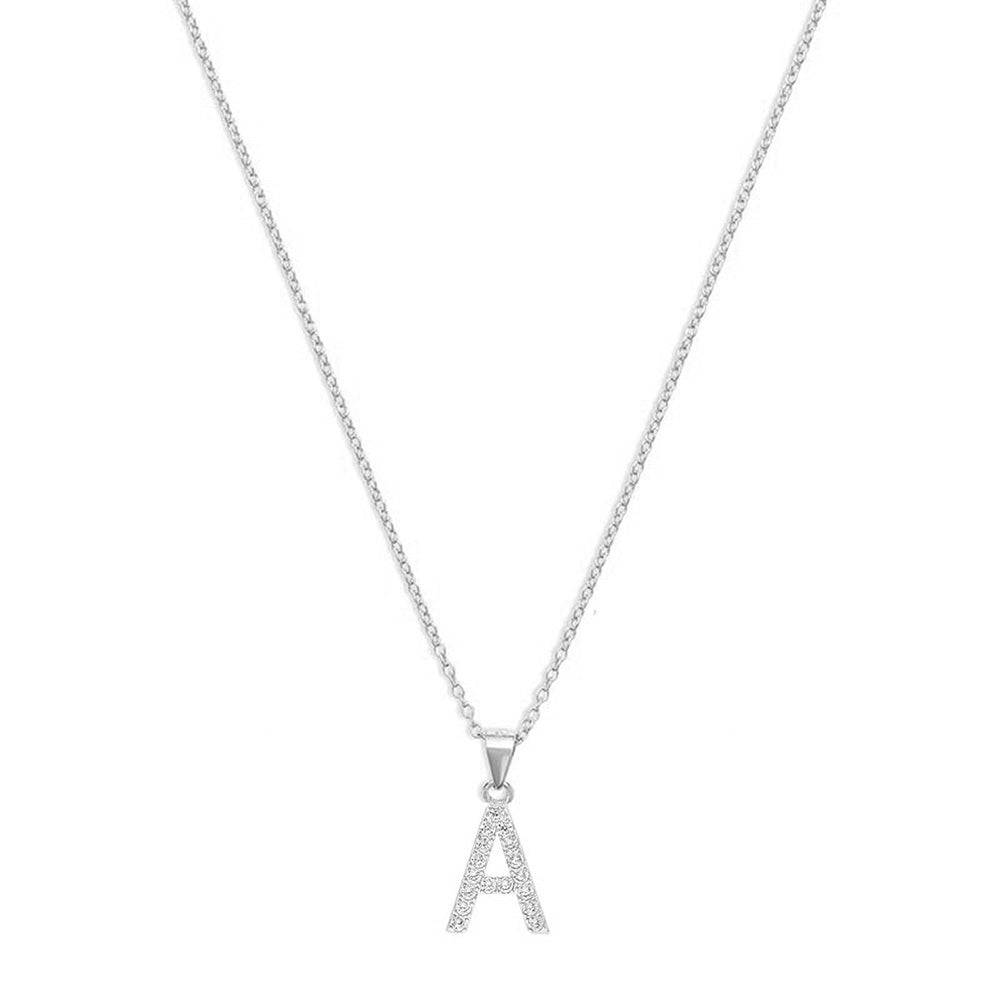 THE PAVE SINGLE BLOCK INITIAL NECKLACE - The M Jewelers