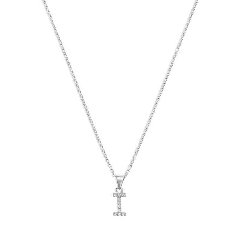 THE PAVE SINGLE BLOCK INITIAL NECKLACE - The M Jewelers