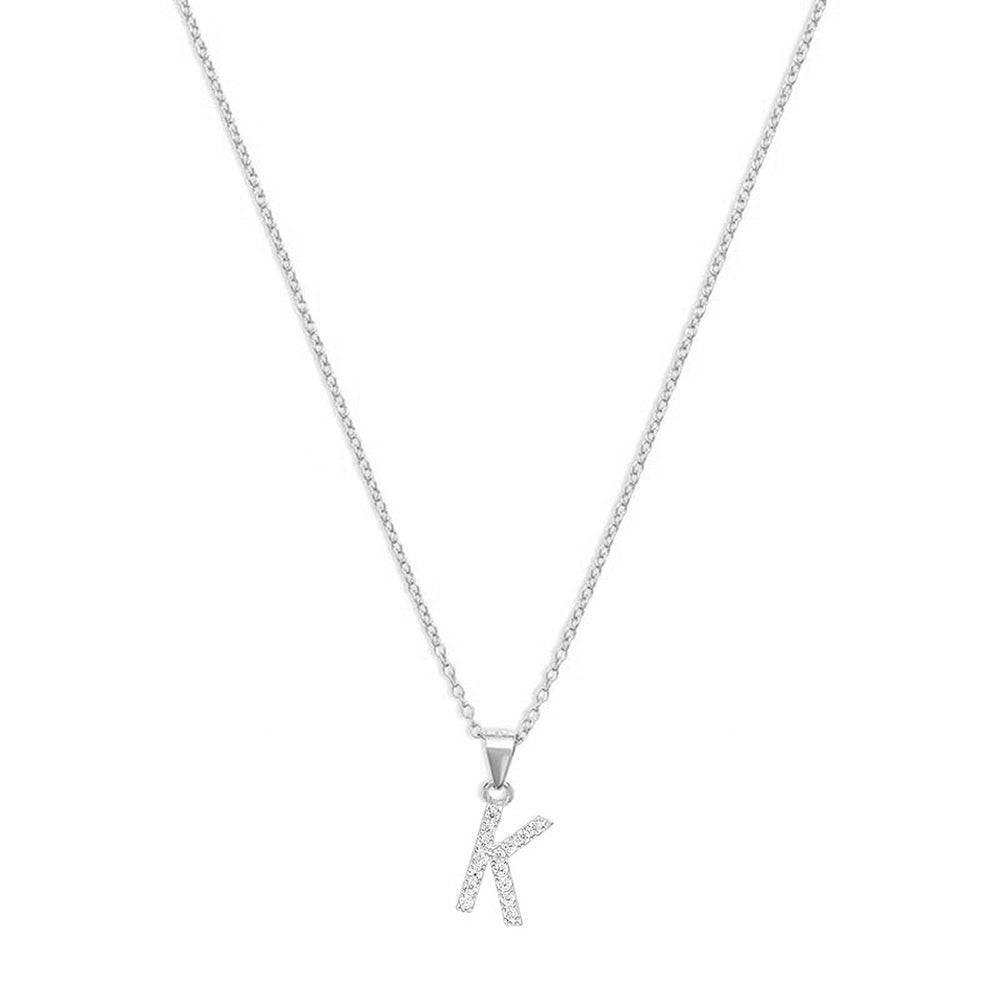 THE PAVE SINGLE BLOCK INITIAL NECKLACE - The M Jewelers