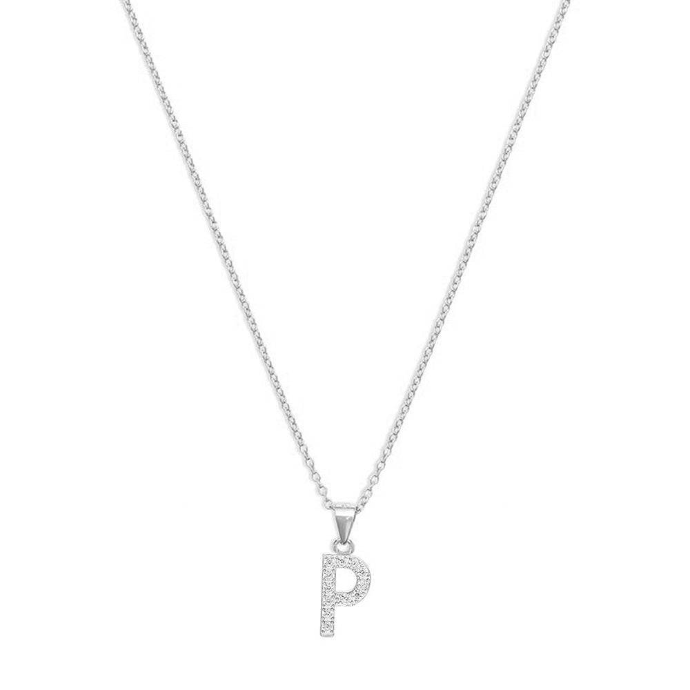 THE PAVE SINGLE BLOCK INITIAL NECKLACE - The M Jewelers