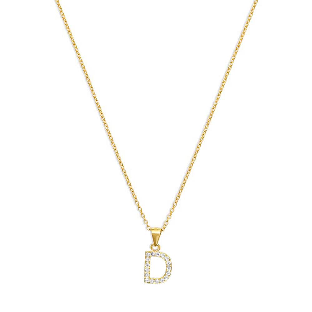 THE PAVE SINGLE BLOCK INITIAL NECKLACE - The M Jewelers