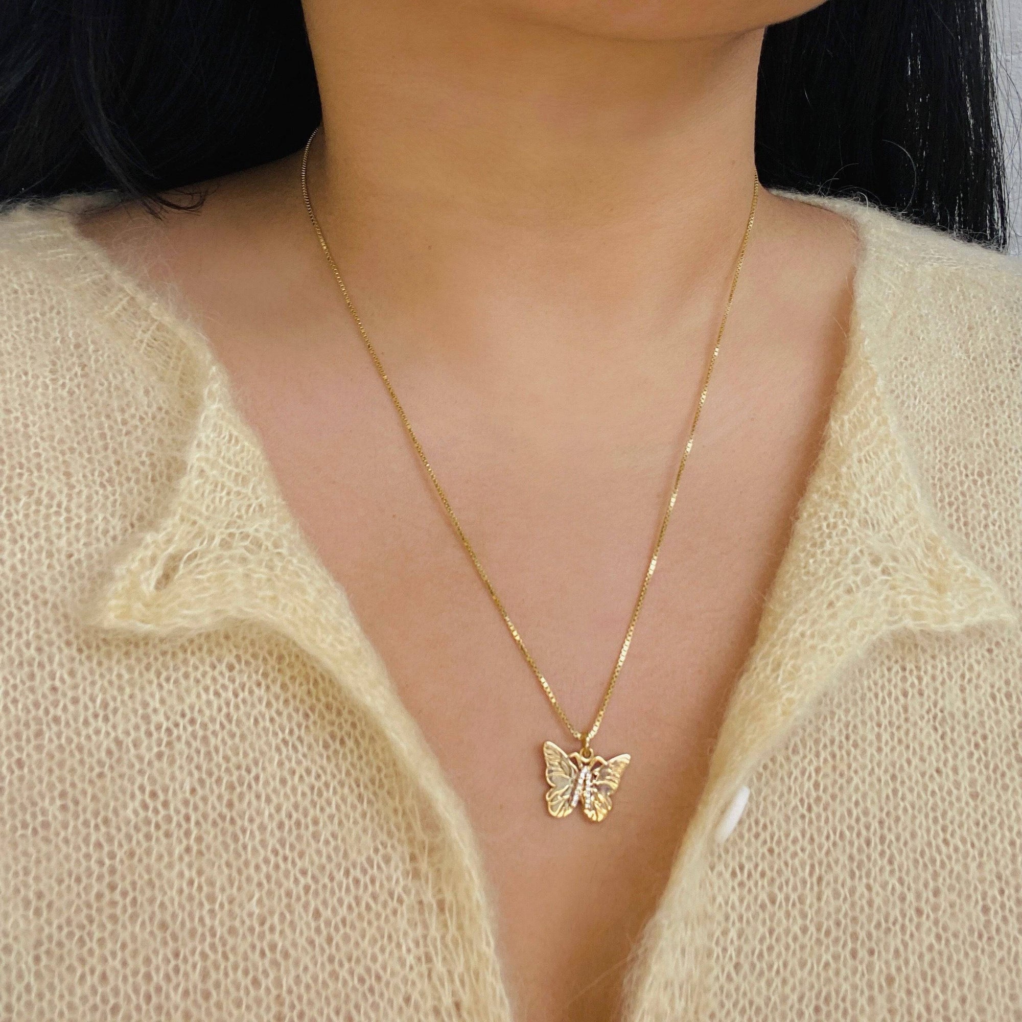 THE BUTTERFLY INITIAL PENDANT NECKLACE - The M Jewelers