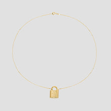 THE EMBOSSED OLD ENGLISH LOCK NECKLACE - The M Jewelers