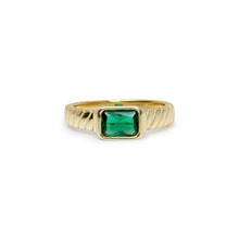 THE SQUARE GREEN GEMSTONE TWIST RING - The M Jewelers