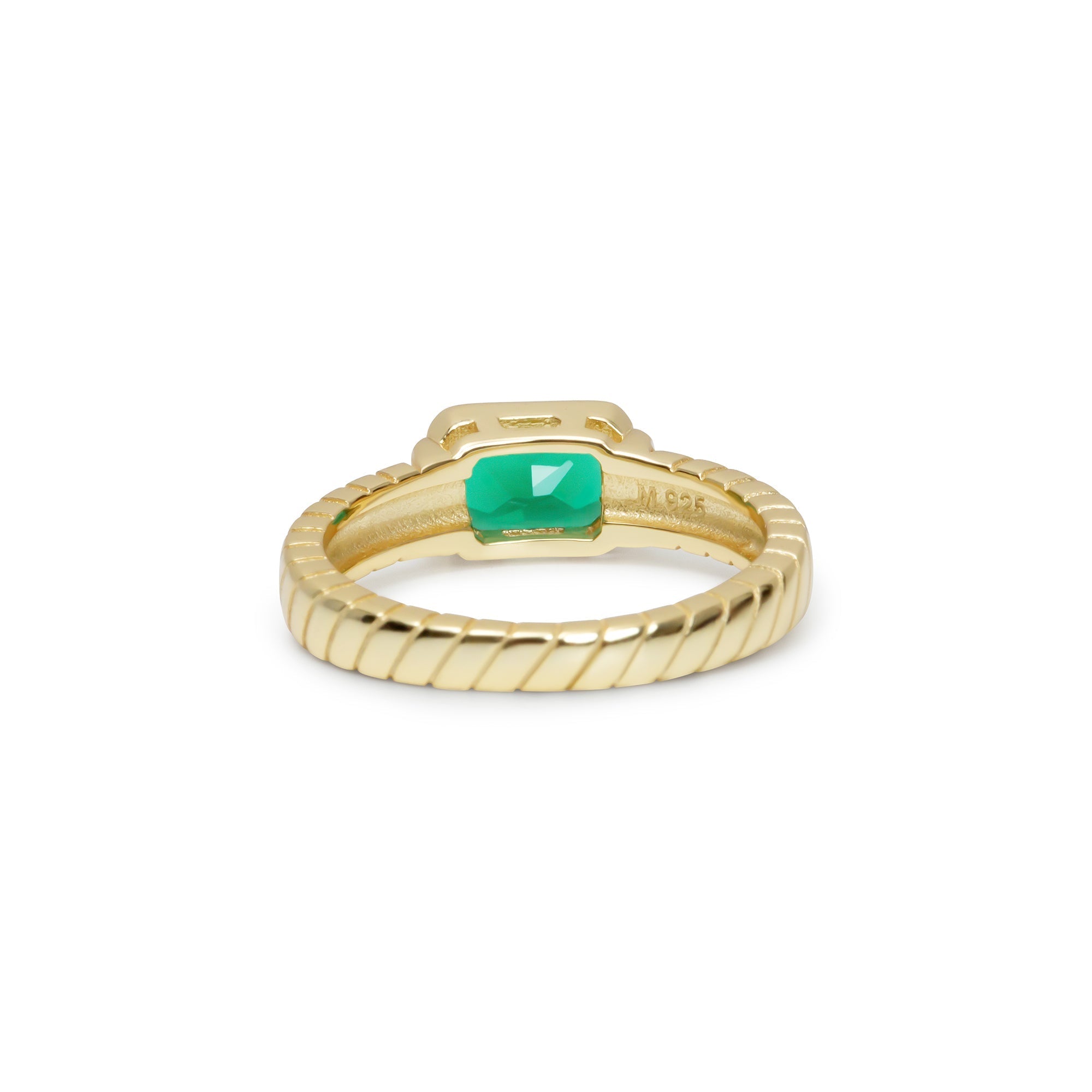 THE SQUARE GREEN GEMSTONE TWIST RING - The M Jewelers