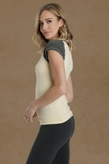 Women | Split Crew Muscle Vintage Tee | Maize
