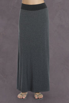 Women | Side Slit Maxi Skirt | Dark Charcoal Heather Gray