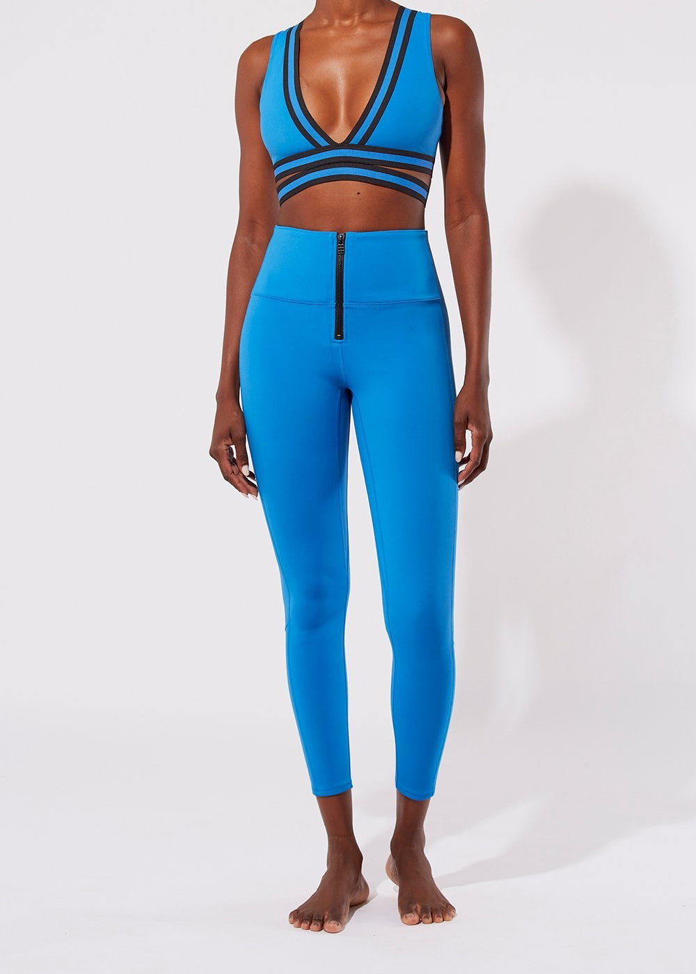Soleil Zip Front Legging - Solid & Striped