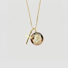 The Saint Michael Cross Necklace | Gold Vermeil