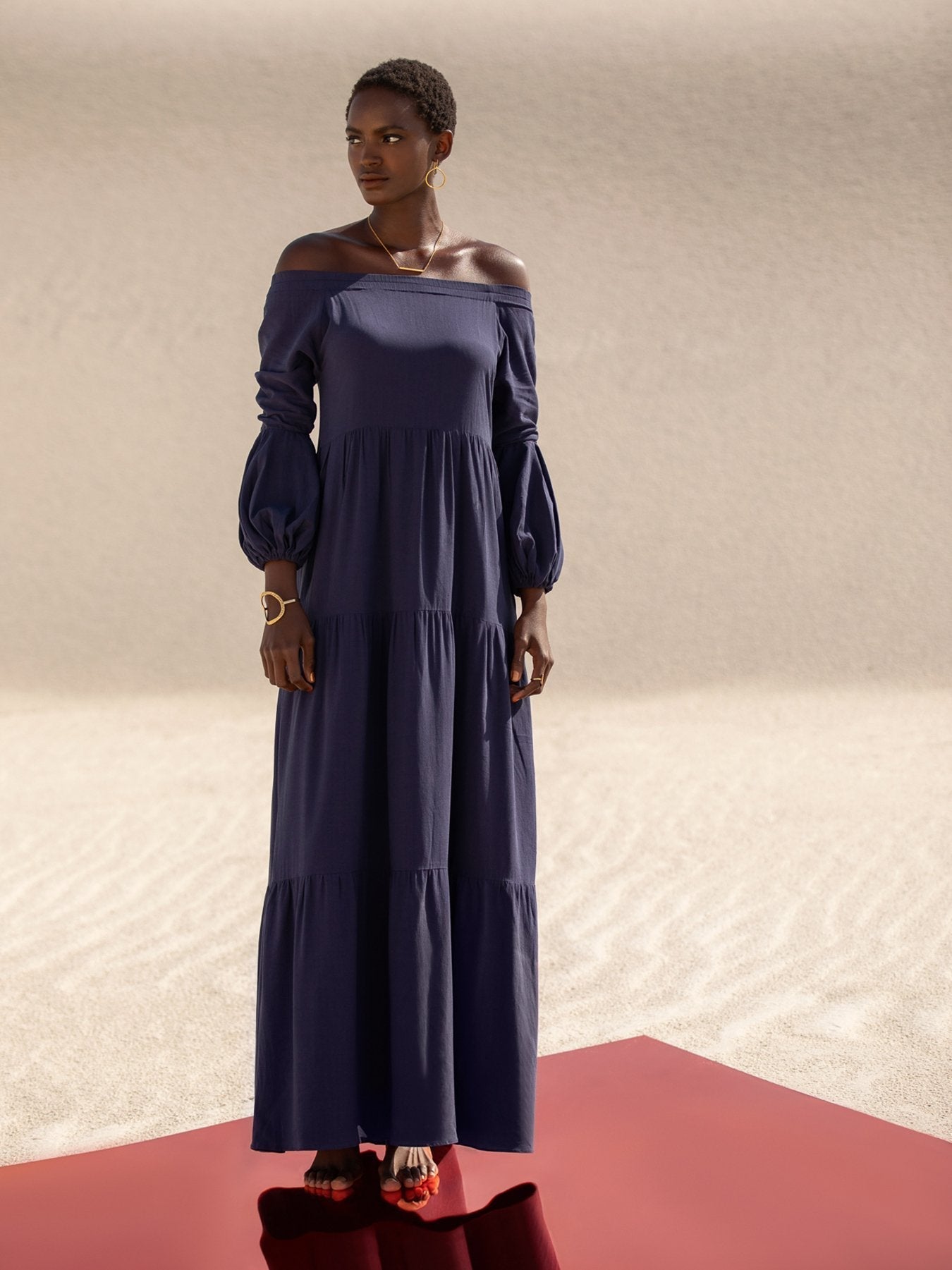 Sustainable Kudi Dress - Solid Navy - diarrablu