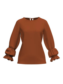 Sustainable Lena Top - Solid Rust - diarrablu