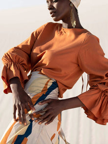 Sustainable Lena Top - Solid Rust - diarrablu