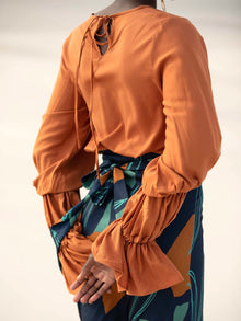 Sustainable Lena Top - Solid Rust - diarrablu