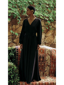 Sustainable Marieme Dress - Solid Noir - diarrablu
