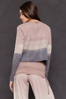 Women | Long Sleeve Crop Tee | Smoke Dip Wash 1